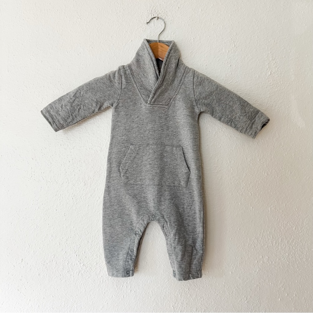Monica & Andy Baby Organic Cotton Grey Shawl Collar Sweatsuit